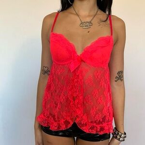 Victoria's Secret Red Lace Lingerie Top
